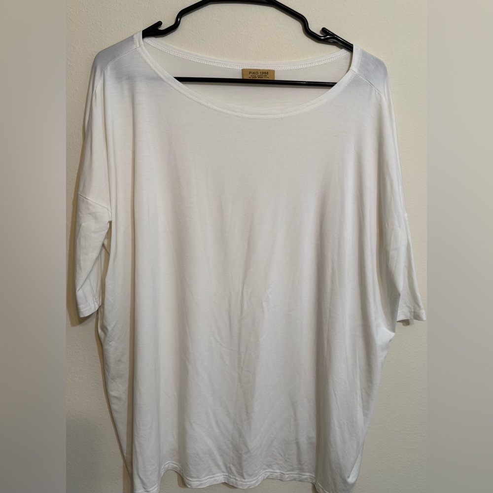 Piko 1988 Women’s Off White Relaxed Scoop Neck Top S